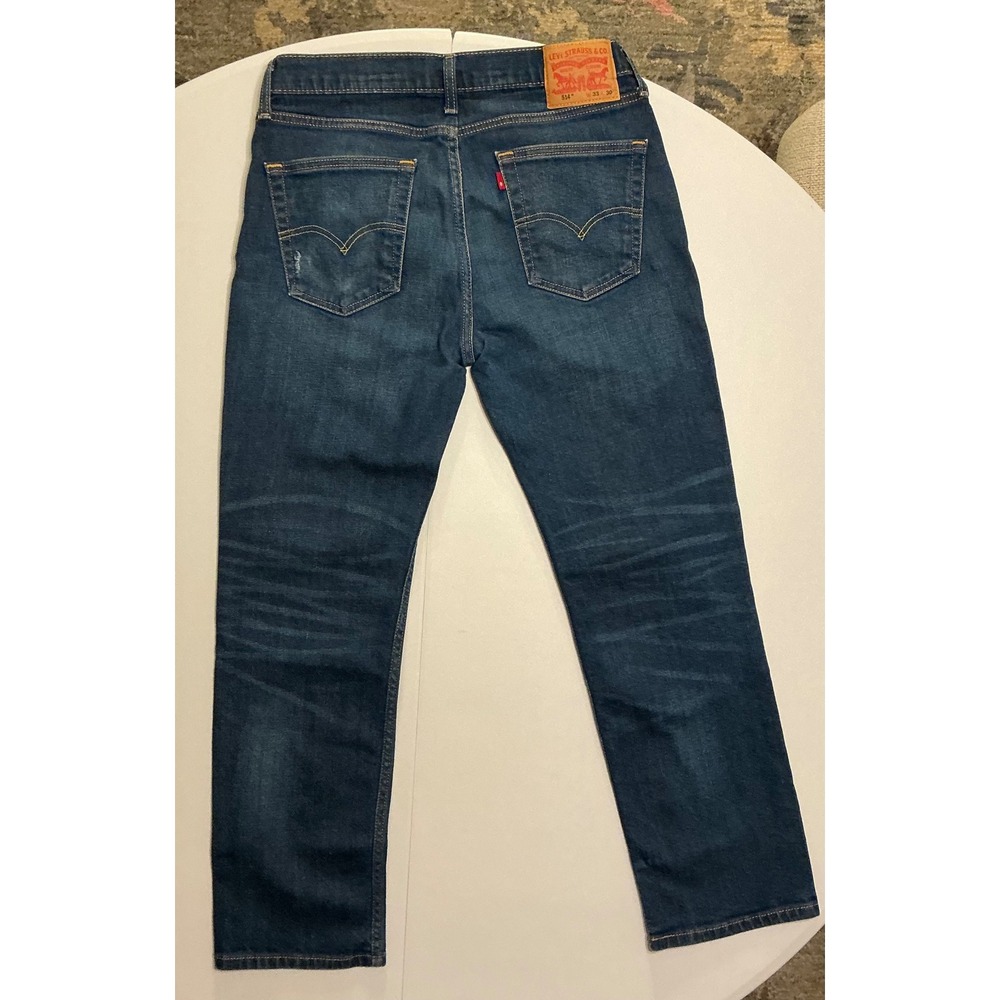 Y2k Levis 514 Straight Fit Jeans Men 33x30 (fits 32x29) Dark Wash Blue Stretch